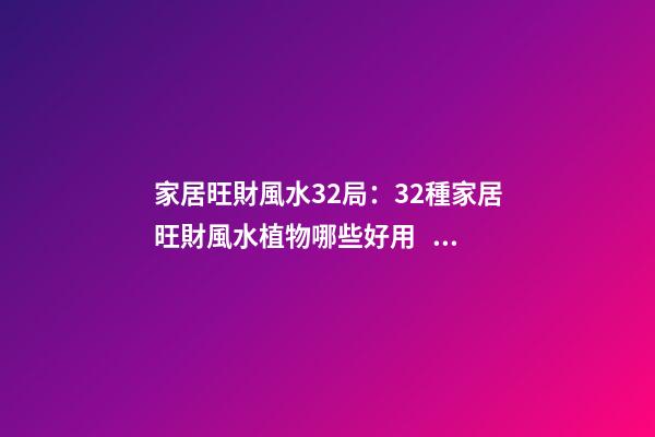 家居旺財風水32局：32種家居旺財風水植物哪些好用？